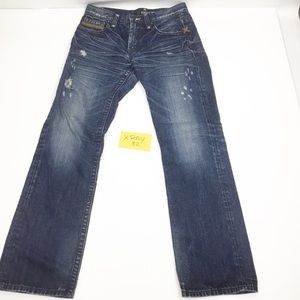 XRAy 32 distressed blue denim straight jeans